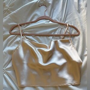 Satin Cream Cami Top- Size Small